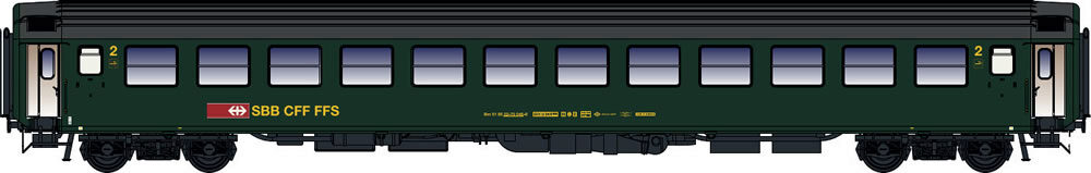 L.S. Models 472007 SBB UIC-X Bm grün, Dach grau, Logo alt Ep. Ivb